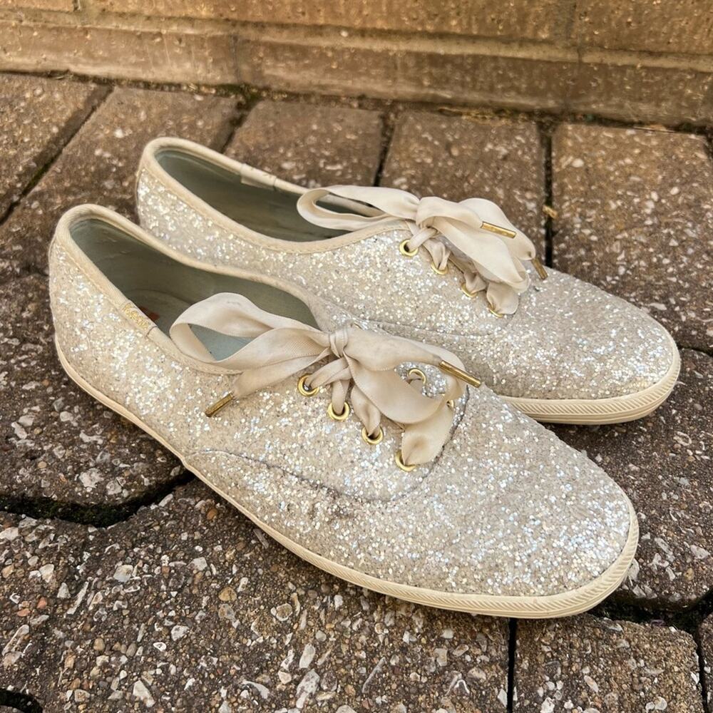 Keds X Kate Spade Champion glitter sneakers WF53272 size 7